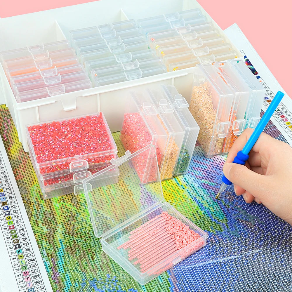 2/5/10PCS Diamond Painting Storage Containers Diamond Art Accessories Trays with Lids and lock