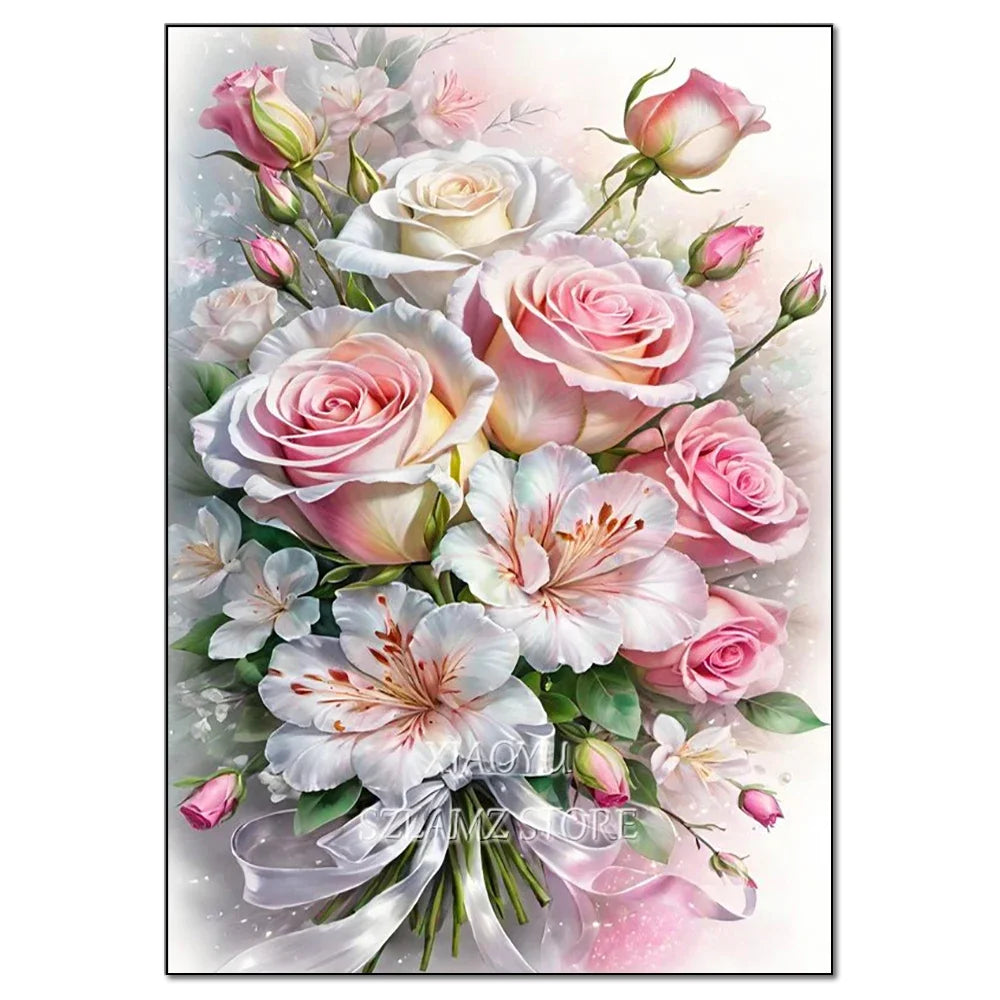 Large Size Bouquet Diamond Painting Kit Flower Diamond Mosaic Embroidery Cross Stitch Kit Art DIY Home Decor Gift
