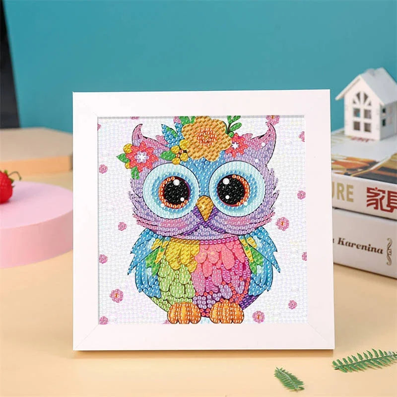 DIY Diamond Painting by Number Kits for Kids Cartoon Animal Crystal Diamond Embroidery for Up 5 Yesrs Old Children Gifts