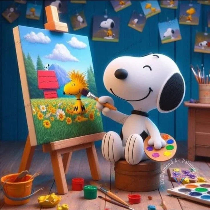 Peanuts Snoopy Diamond Painting Kit 5D DIY Diamond Handmade Art Gift Crafts Home Decor,No Frame