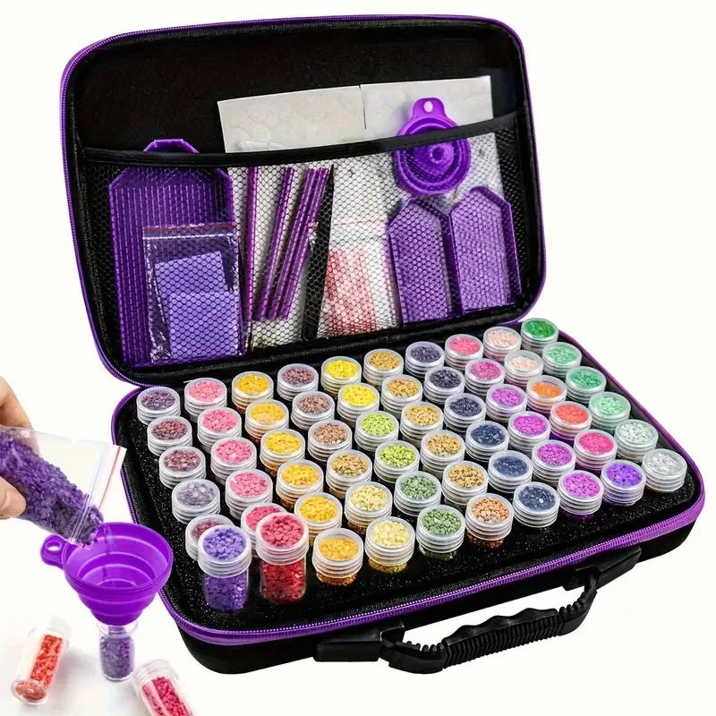 Diamond painting storage set, diamond painting storage container tool kit box, including various accessories and tools