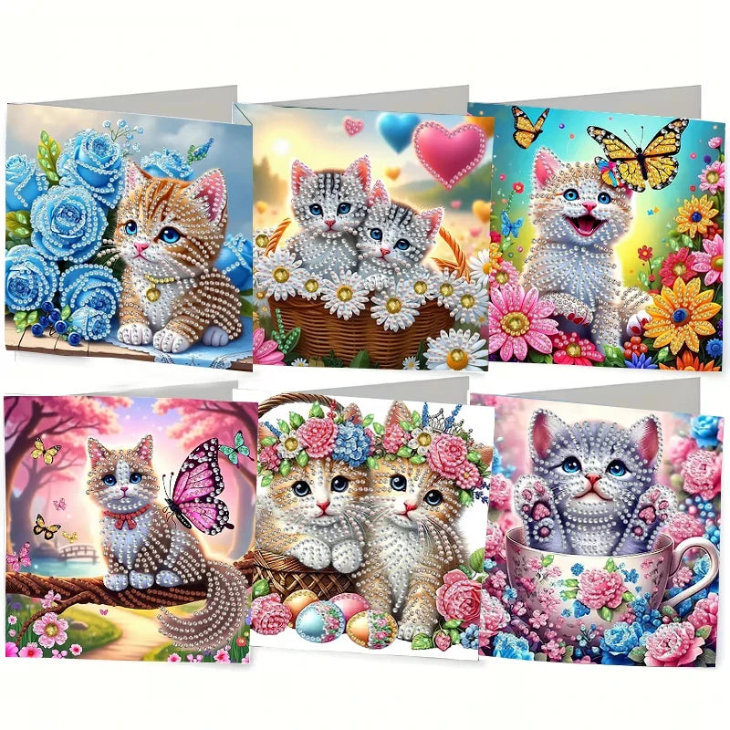 Elevate Your Creativity with Our DIY Diamond Painting Card Set – Unique Animal and Cat Designs