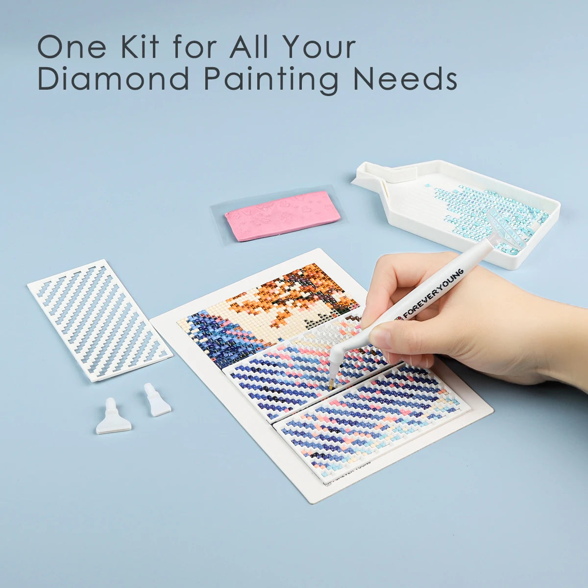 Diamond Painting Premium Tool Kit 2 Options - With/Without Roller, Diamond Art Tools Set for Adults Kids Beginner