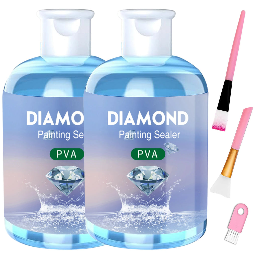 Diamond Painting Sealer Glue Kits 120ML with 3 Pcs Brushes Puzzle Glue Diamond Painting Accessories and Tools for Adults