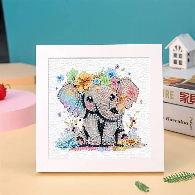 DIY Diamond Painting by Number Kits for Kids Cartoon Animal Crystal Diamond Embroidery for Up 5 Yesrs Old Children Gifts