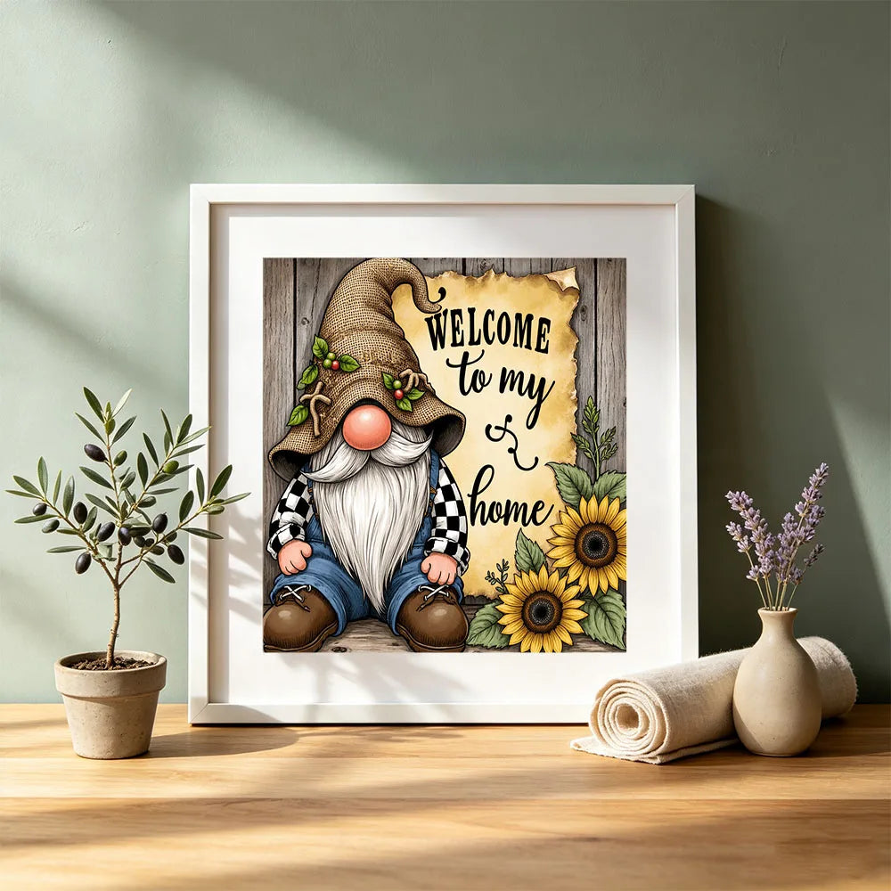 AZQSD Diamond Painting Kits Goblin Dwarf Cartoon Full Kits Rhinestones Pictures Diamond Mosaic Sunflower Text Home Art Craft