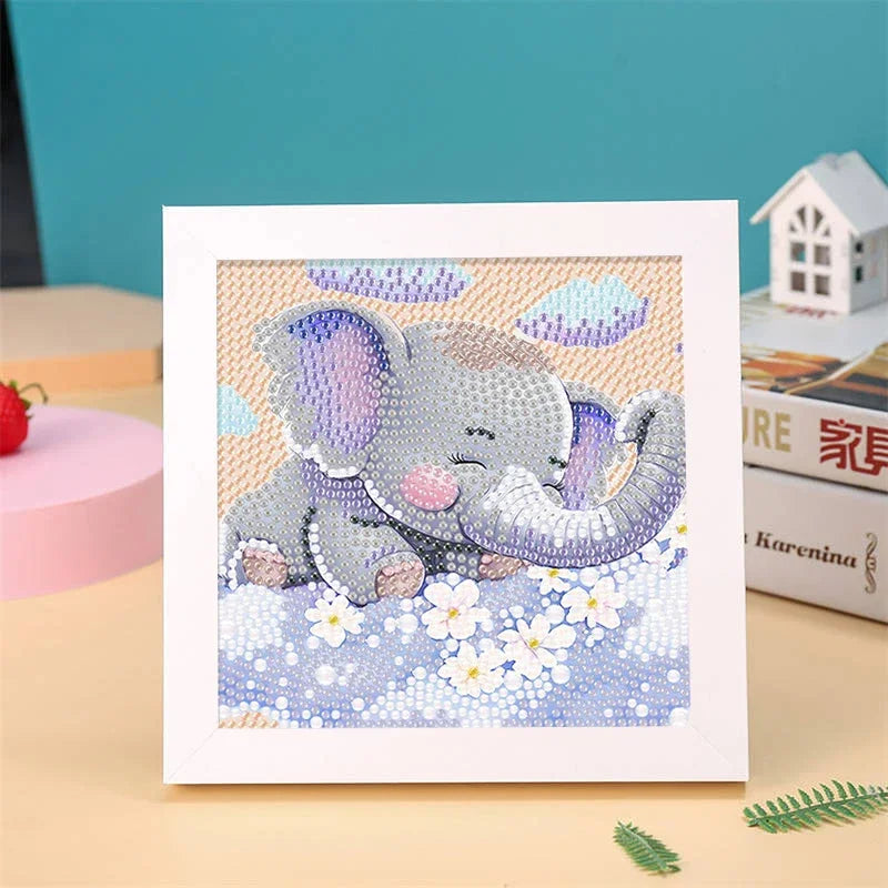 DIY Diamond Painting by Number Kits for Kids Cartoon Animal Crystal Diamond Embroidery for Up 5 Yesrs Old Children Gifts