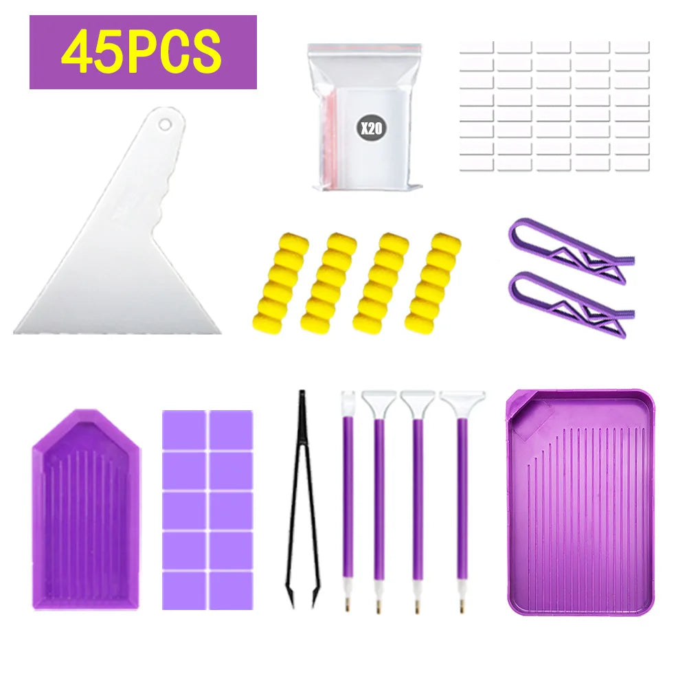 5D DIY Diamond Painting Tools Kits Drill Plate Tool Set Mosaic Glue Pen Kit Storage Containers Diamond Embroidery Accessories
