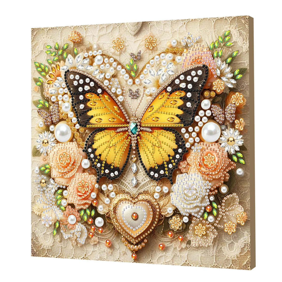 DIY Pearl Art Painting Set with Frame 9.84x9.84in Diamond Art Pearl Painting Kit for Adults Beginners Gift Idea Home Wall Decor
