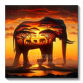 Diamond Painting Sunset Elephant Handmade 5D Diy Full Kits Diamond Mosaic Reflection Art Kit Handmade Home Decor New Arrivals