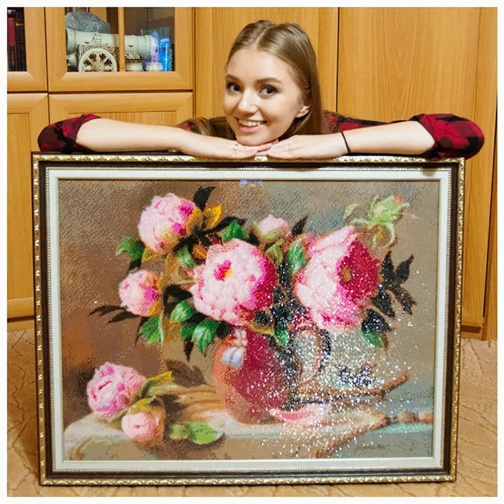 Large Size Bouquet Diamond Painting Kit Flower Diamond Mosaic Embroidery Cross Stitch Kit Art DIY Home Decor Gift