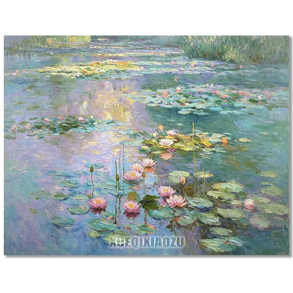 5D DIY Diamond Painting Kit Monet Water Lilies Pond Famous Impressionism Art Full Drill Diamond Mosaic Home Wall Decor Gift