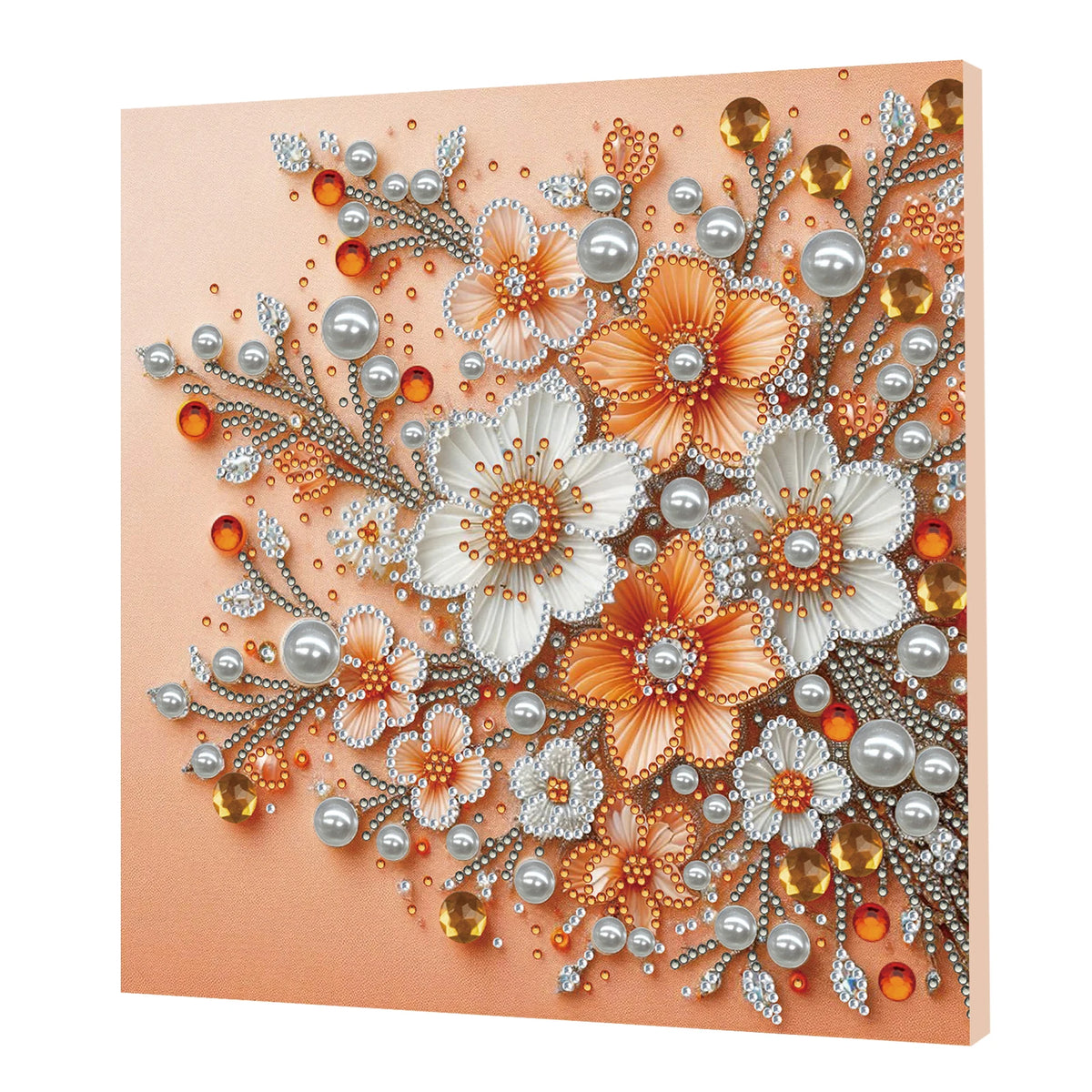 Diamond Dots Pearl Gem Painting with Frame 25x25cm Diamond Art Pearl Painting Kit for Adults & Beginners Home Wall Decor