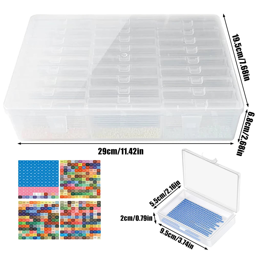 2 in 1Diamond Art Tray Storage Box, Diamond Printing Tools Accessories, Desk organizer Box For DIY Crafts Accessories Jewelry Be
