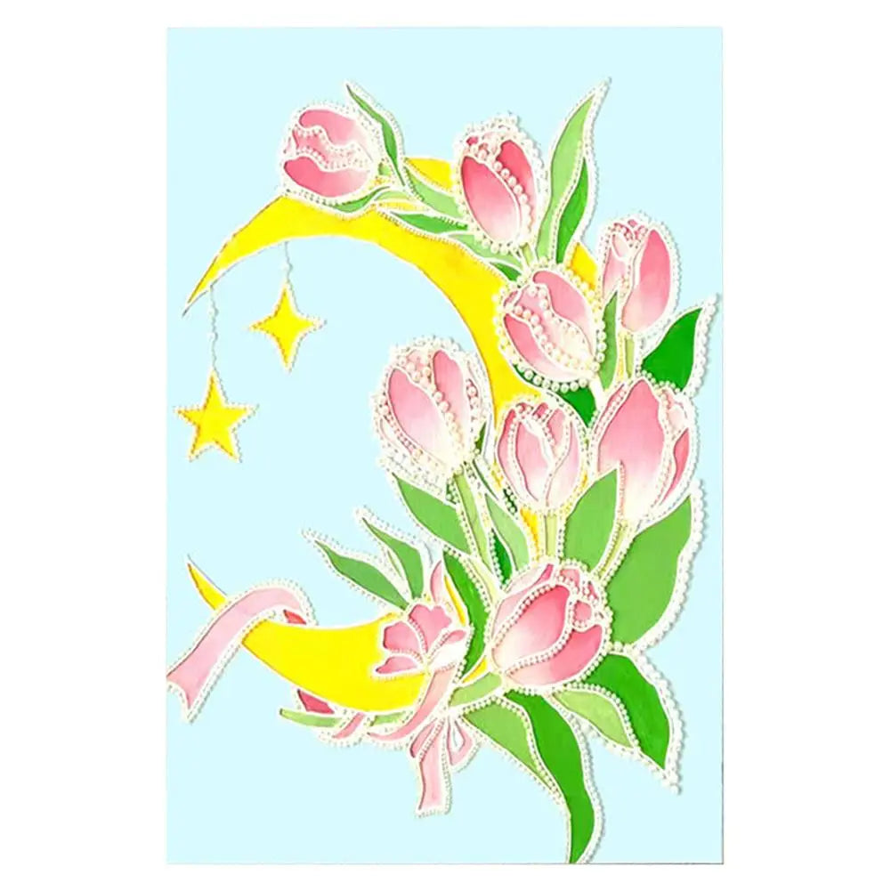DIY Flower Pearl Diamond Art Kits for Adults/Beginners Gift Home Decor Art Pearl Gem Painting Picture 20*30CM Arts Craft