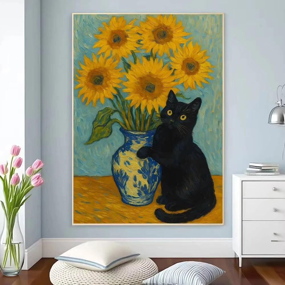 5D DIY Diamond Painting Kit Kawaii Cat Starry Night Water Lilies Art Full Drill Rhinestone Mosaic Wall Decor Craft Kit Home Gi