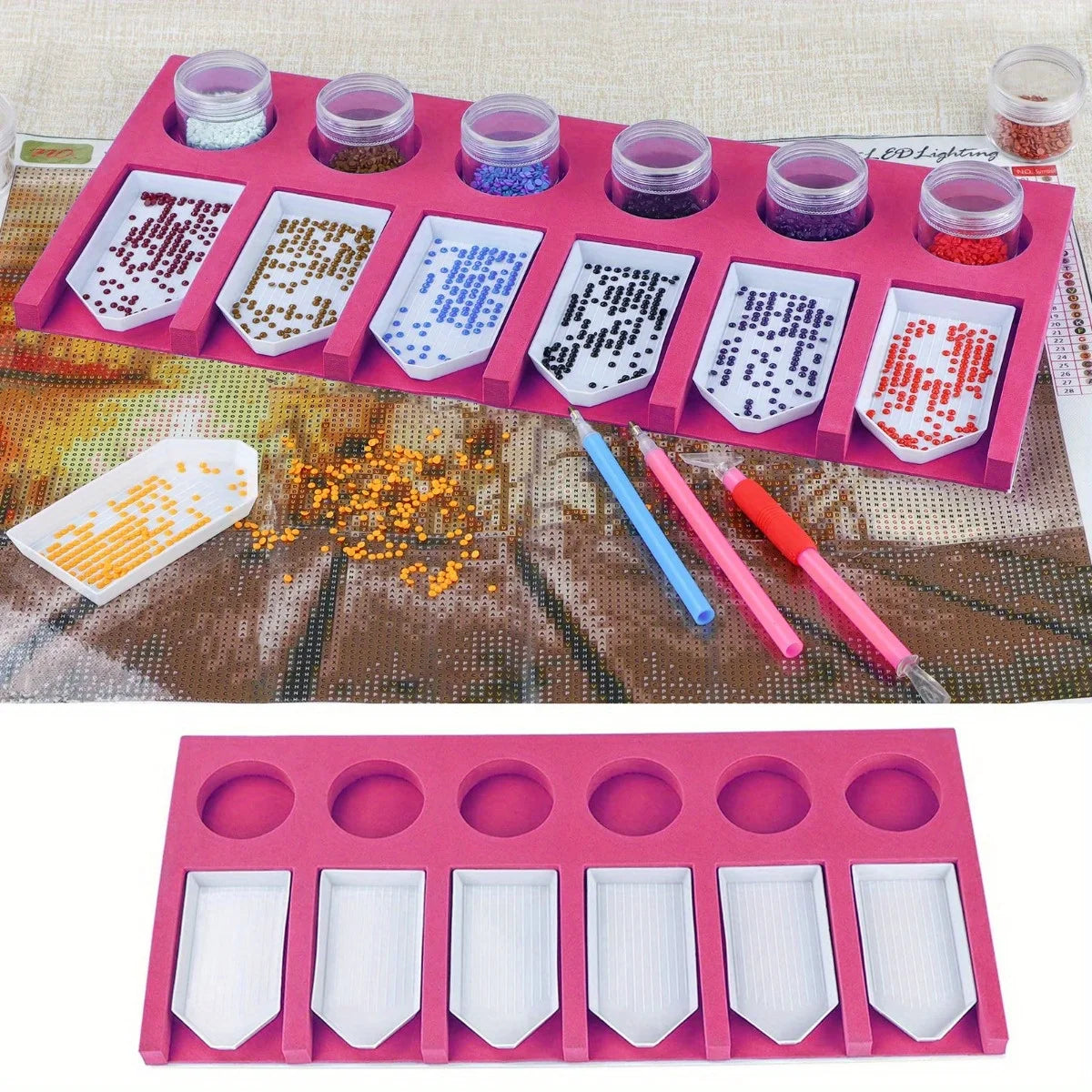 Diamond Art Trays, Organizer Plastic Art Painting Trays Accessories Tray Organizer for Rhinestones Diamond Art Painting Kits