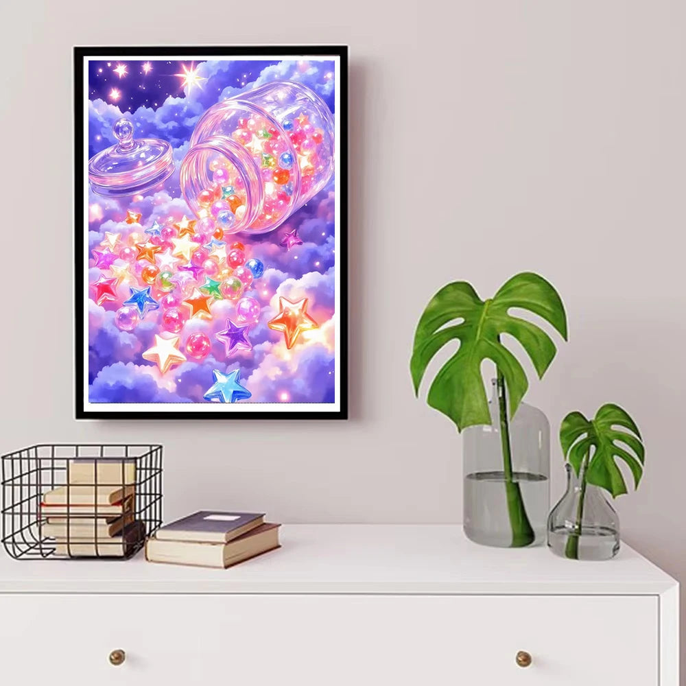 AB Diamond Painting Kit Wishing Bottle DIY Rhinestone Diamond Embroidery Landscape Heart Diamond Mosaic Art Home Decor