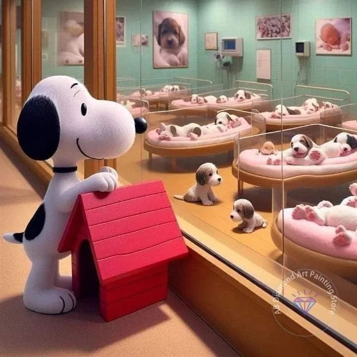 Peanuts Snoopy Diamond Painting Kit 5D DIY Diamond Handmade Art Gift Crafts Home Decor,No Frame