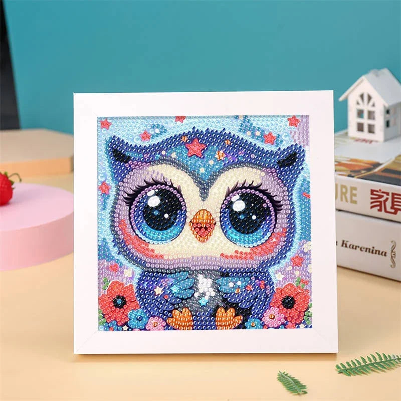DIY Diamond Painting by Number Kits for Kids Cartoon Animal Crystal Diamond Embroidery for Up 5 Yesrs Old Children Gifts