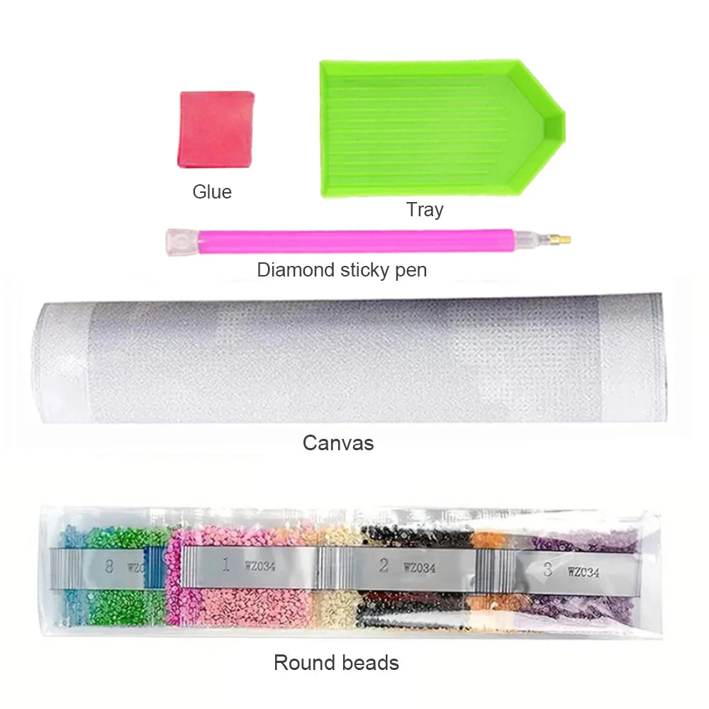 AB Diamond Painting Kit Wishing Bottle DIY Rhinestone Diamond Embroidery Landscape Heart Diamond Mosaic Art Home Decor