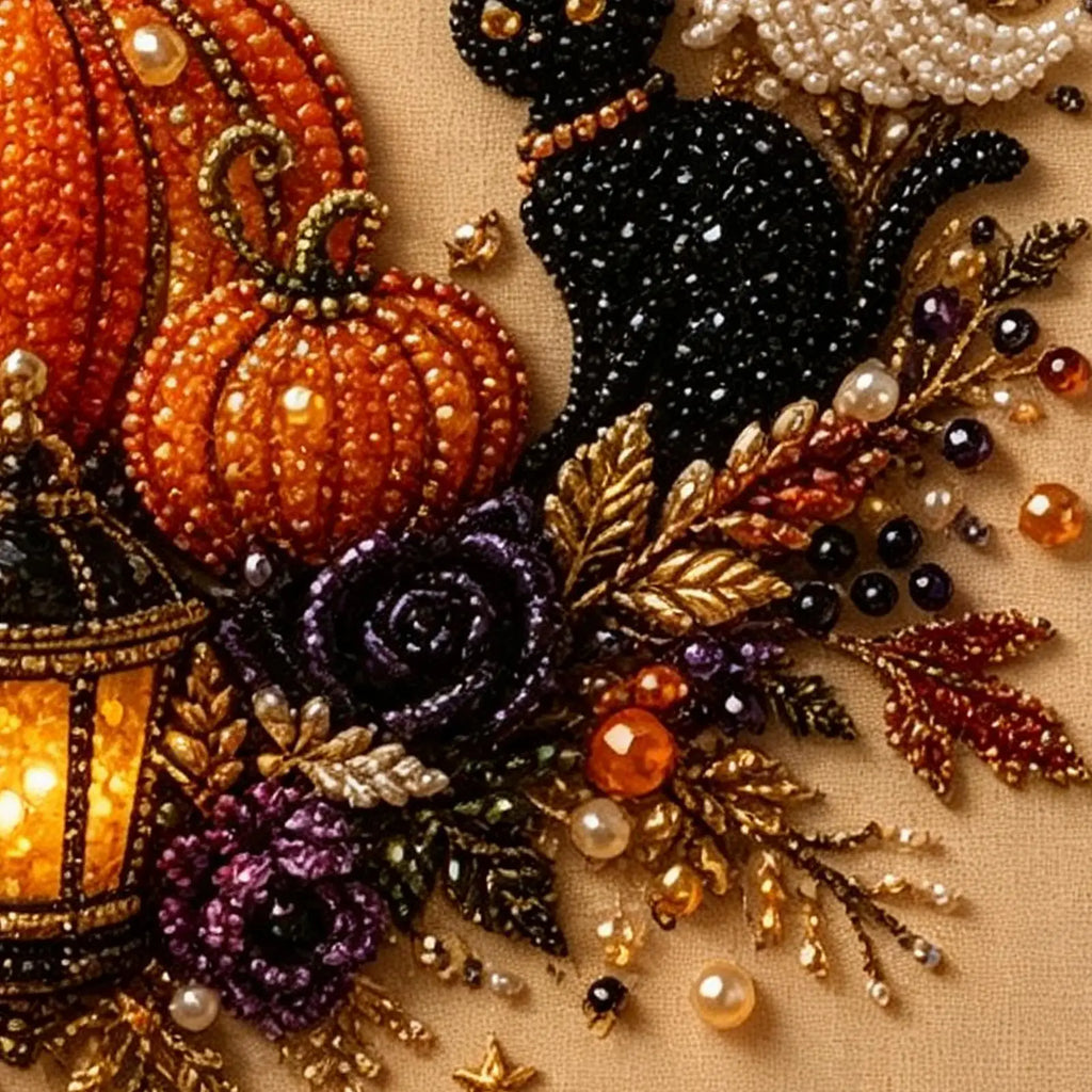 DIY Halloween Framed Diamond Art Pearl Painting Kit 7.87x7.87inch Pearl Diamond Dots Gem Art Craft Pearl Diamond Dots Painting