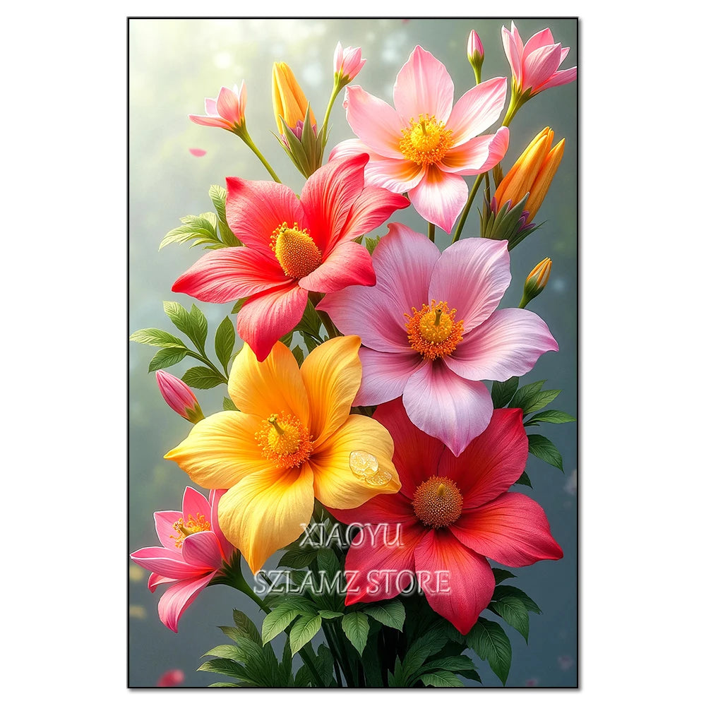 Large Size Bouquet Diamond Painting Kit Flower Diamond Mosaic Embroidery Cross Stitch Kit Art DIY Home Decor Gift