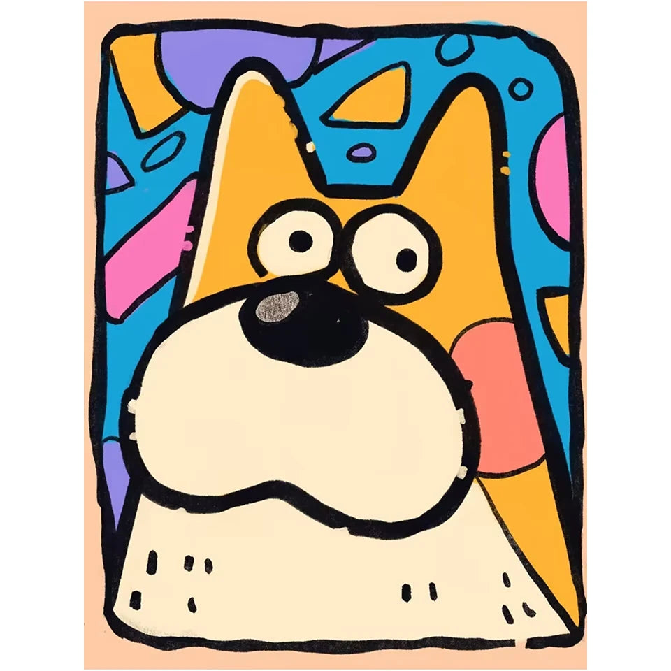 Diy Diamond Painting Kits Funny Dog Square Diamond Embroidery Animal Cross Stitch Crystal Diamond Art Home Decor ﻿