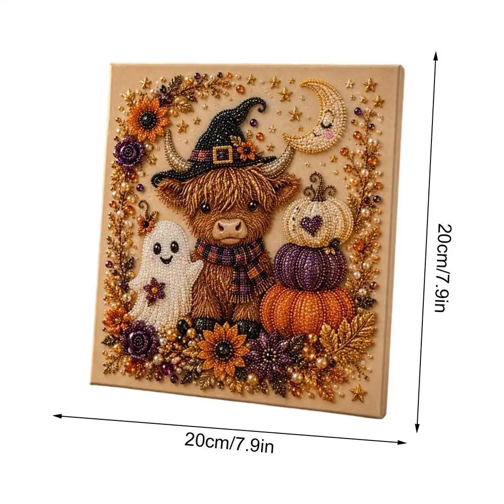 DIY Halloween Framed Diamond Art Pearl Painting Kit 7.87x7.87inch Pearl Diamond Dots Gem Art Craft Pearl Diamond Dots Painting