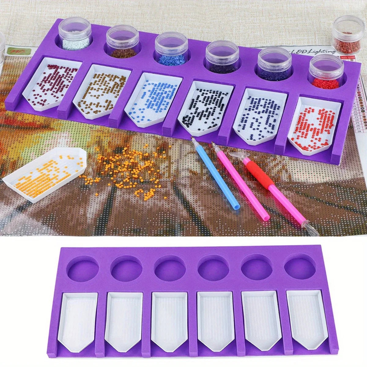 Diamond Art Trays, Organizer Plastic Art Painting Trays Accessories Tray Organizer for Rhinestones Diamond Art Painting Kits