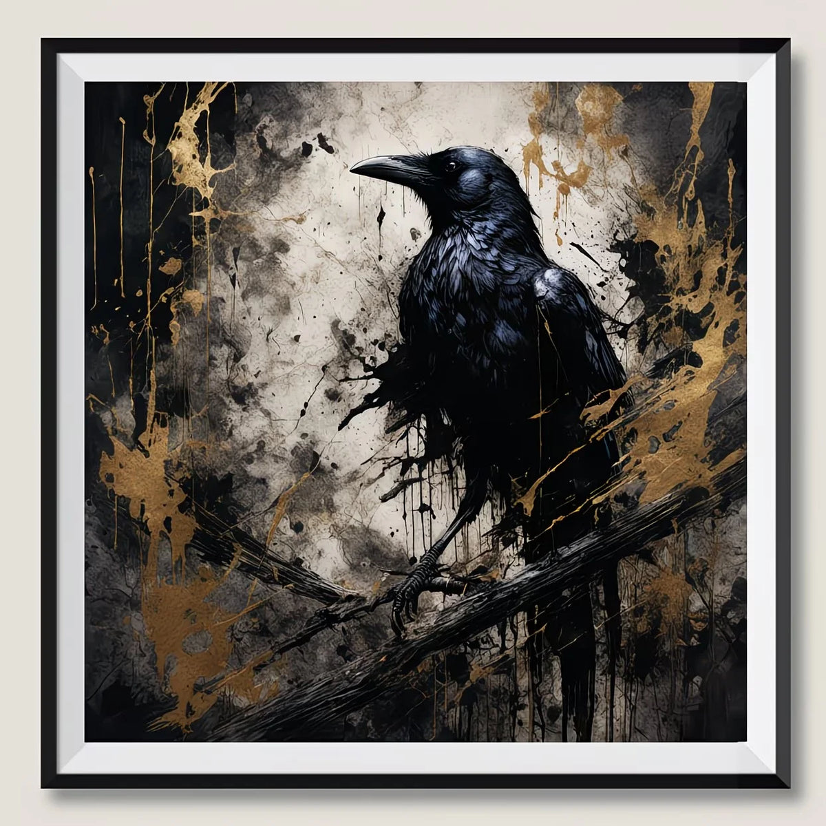 5D DIY Diamond Painting Kit - Mysterious Black Crow, Round Diamond Canvas Art DIY Handicrafts