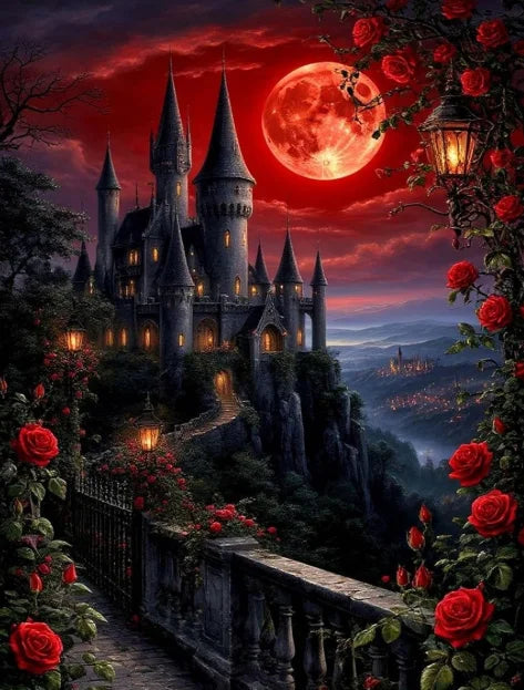 This AB 5D DIY Diamond Painting Kit Features a cartoon Christmas Castle Design and Is an Ideal Choice for Beginners.