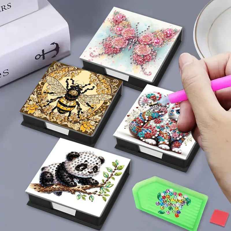 Diamond Painting Kit DIY Paper Dot Diamond Label Box - Animal Pattern - Suitable for Teachers and Reading Rooms, Study and Offic