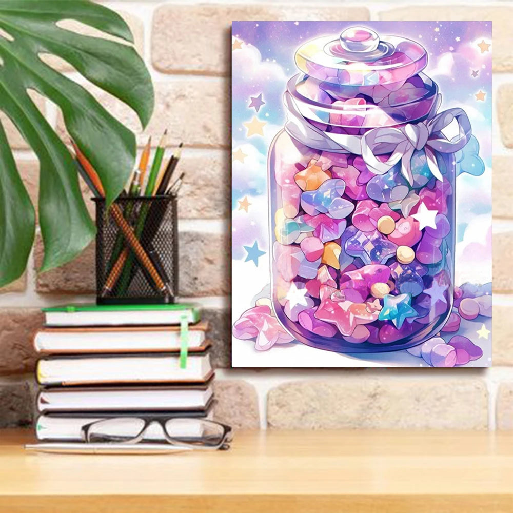 AB Diamond Painting Kit Wishing Bottle DIY Rhinestone Diamond Embroidery Landscape Heart Diamond Mosaic Art Home Decor