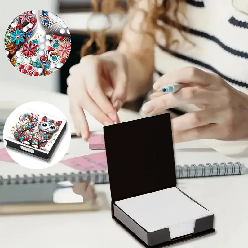 Diamond Painting Kit DIY Paper Dot Diamond Label Box - Animal Pattern - Suitable for Teachers and Reading Rooms, Study and Offic