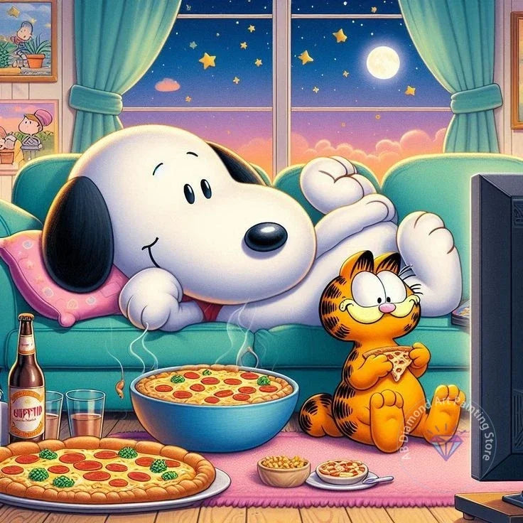 Peanuts Snoopy Diamond Painting Kit 5D DIY Diamond Handmade Art Gift Crafts Home Decor,No Frame