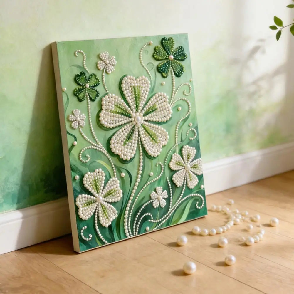 DIY Flower Pearl Diamond Art Kits for Adults/Beginners Gift Home Decor Art Pearl Gem Painting Picture 20*30CM Arts Craft