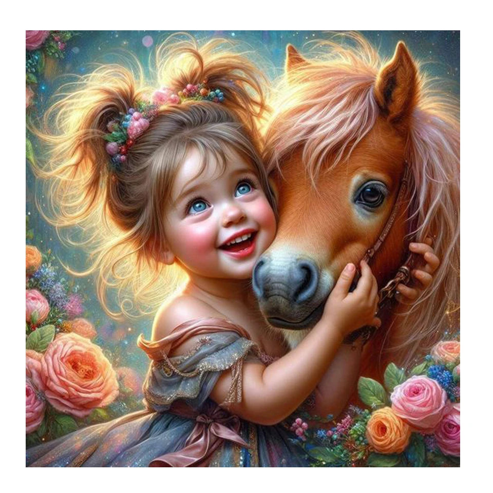 DIY Diamond Painting New 2025 Cute Little Girl and Pet Dog Full Diamond Mosaic Embroidery Art Stitch Home Decoration Craft Kit
