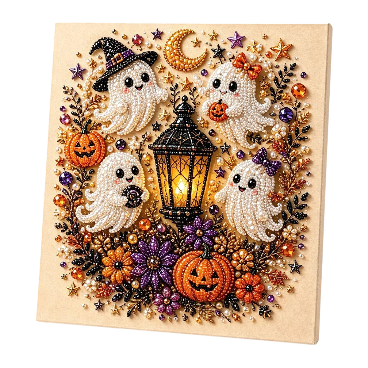 DIY Halloween Framed Diamond Art Pearl Painting Kit 7.87x7.87inch Pearl Diamond Dots Gem Art Craft Pearl Diamond Dots Painting