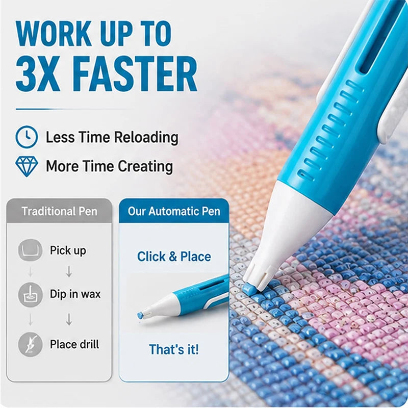 Effortless Diamond Painting Tool Pen - Auto-Feed Bead Dispenser for Creative Artistry