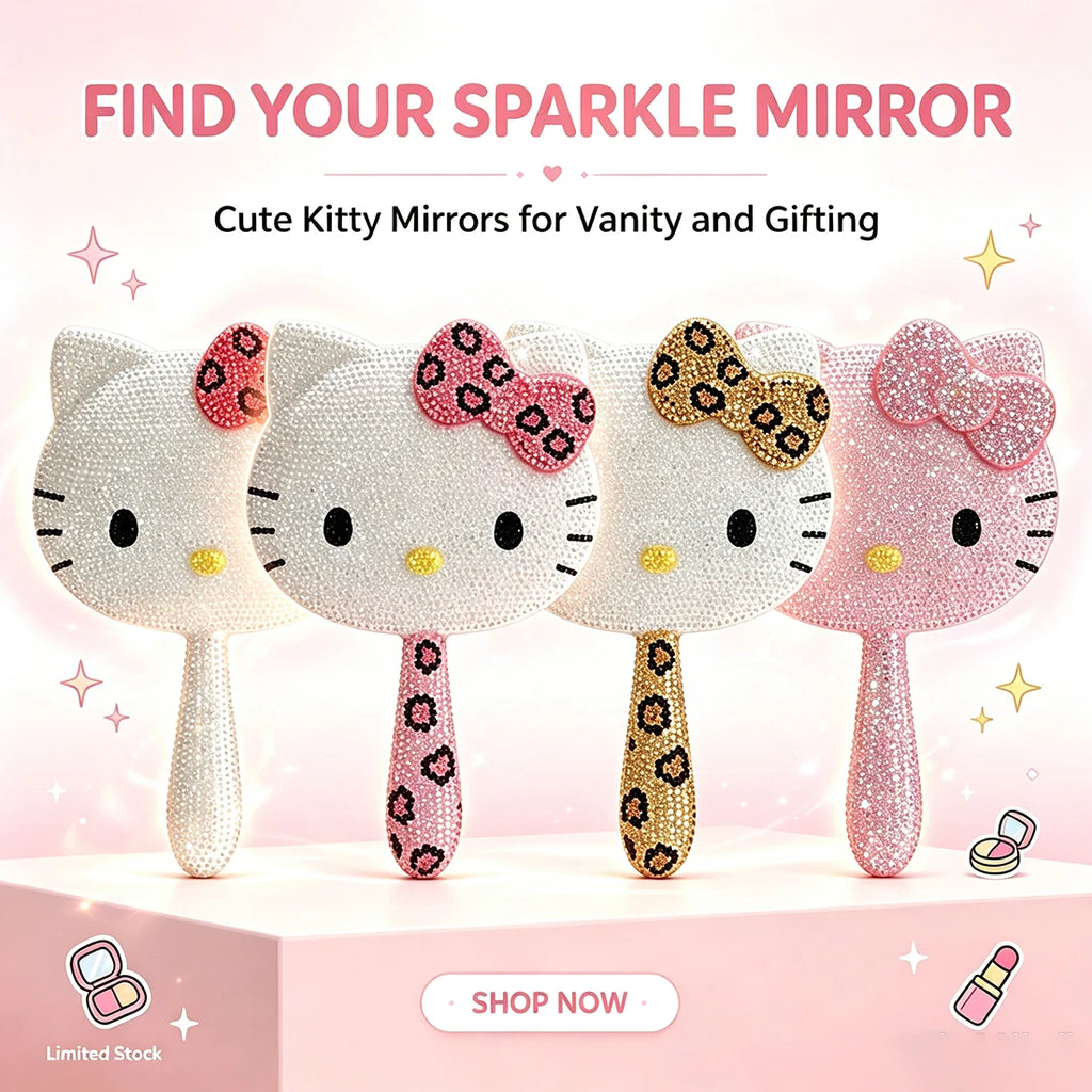 DIY Diamond Painting Kit Featuring My Melody Hello Kitty Kuromi - Cartoon Characters with Built-in Makeup Mirror for Home Decor
