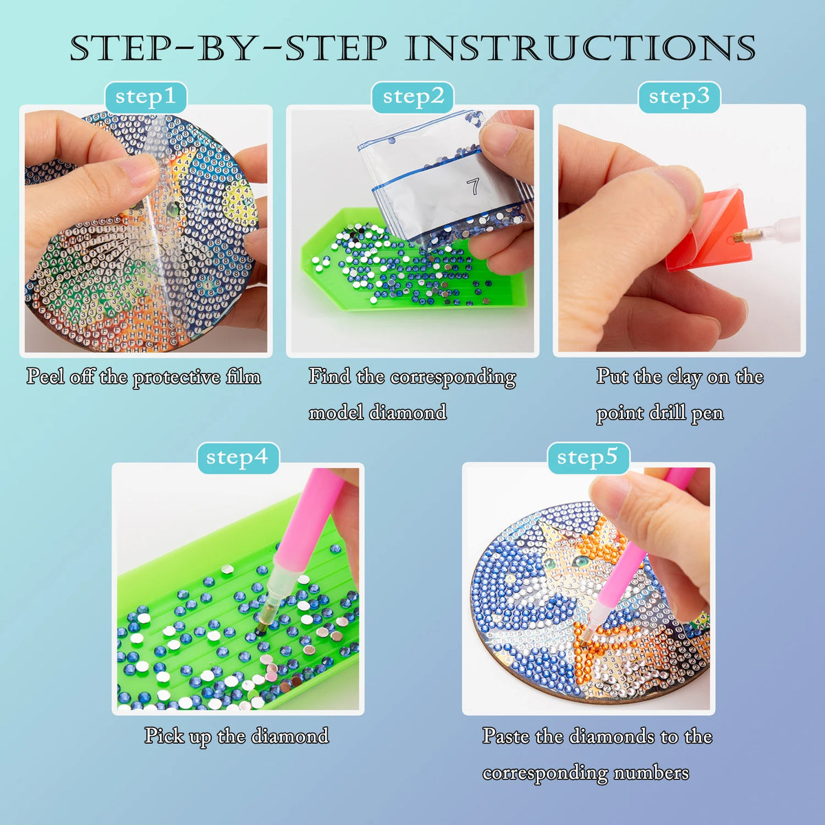 8 Pieces/Set of Diamond Painting Coasters, Featuring a Small Dog Pattern, with a Base, DIY Art Handmade Craft Kit