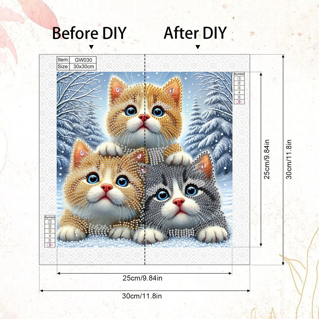 5D DIY Diamond Painting Flower Kit Kitten Decoration DIY Alien Drill Diamond Mosaic Art Gift Crafts Wall Home Decoration