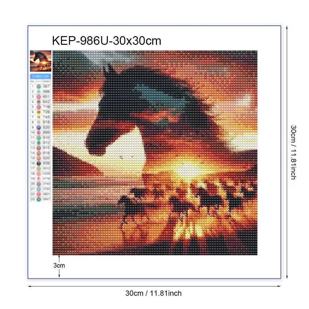 Diamond Painting Sunset Elephant Handmade 5D Diy Full Kits Diamond Mosaic Reflection Art Kit Handmade Home Decor New Arrivals