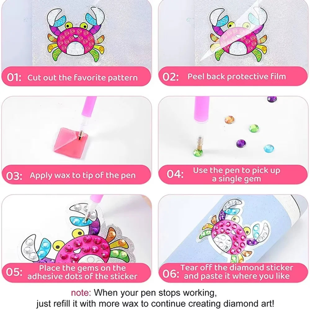 Create Your Own Sweets Diamond Kit Create Art Stickers Kids Big Gem Diamond Painting 5D Diamond Painting by Number for Kids