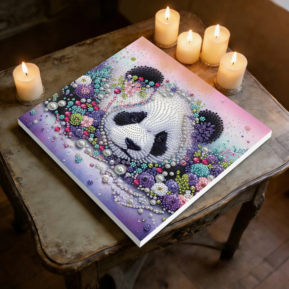Diamond Dots Pearl Gem Painting with Frame 25x25cm Diamond Art Pearl Painting Kit for Adults & Beginners Home Wall Decor