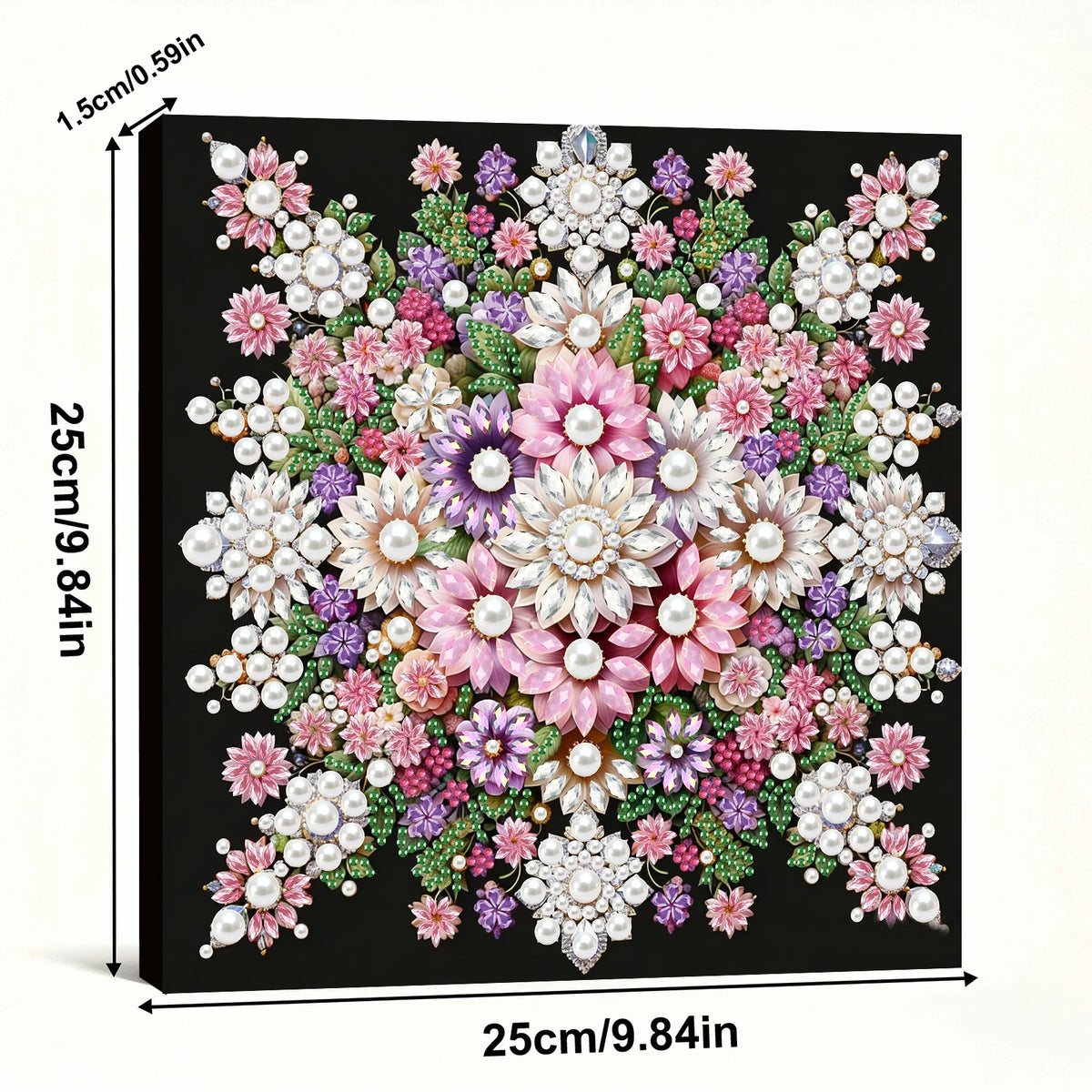 DIY Pearl Art Painting Set with Frame 9.84x9.84in Diamond Art Pearl Painting Kit for Adults Beginners Gift Idea Home Wall Decor