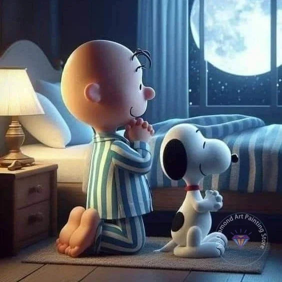 Peanuts Snoopy Diamond Painting Kit 5D DIY Diamond Handmade Art Gift Crafts Home Decor,No Frame