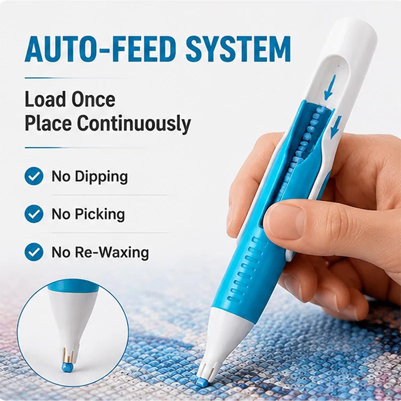 Diamond Painting Bead Dispenser Diamond Art Tool Pen Auto-feed Round Drill Applicator For Diamond Painting Diy Craft Accessory