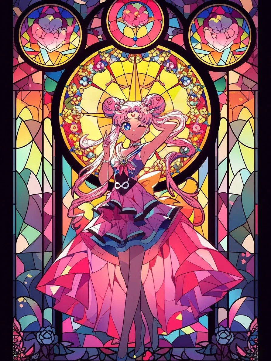 5D DIY Diamond Painting Kit Beauty Girl Warrior Moon Japanese Anime Cross Embroidery Handmade Embroidered Mosaic Art Gift